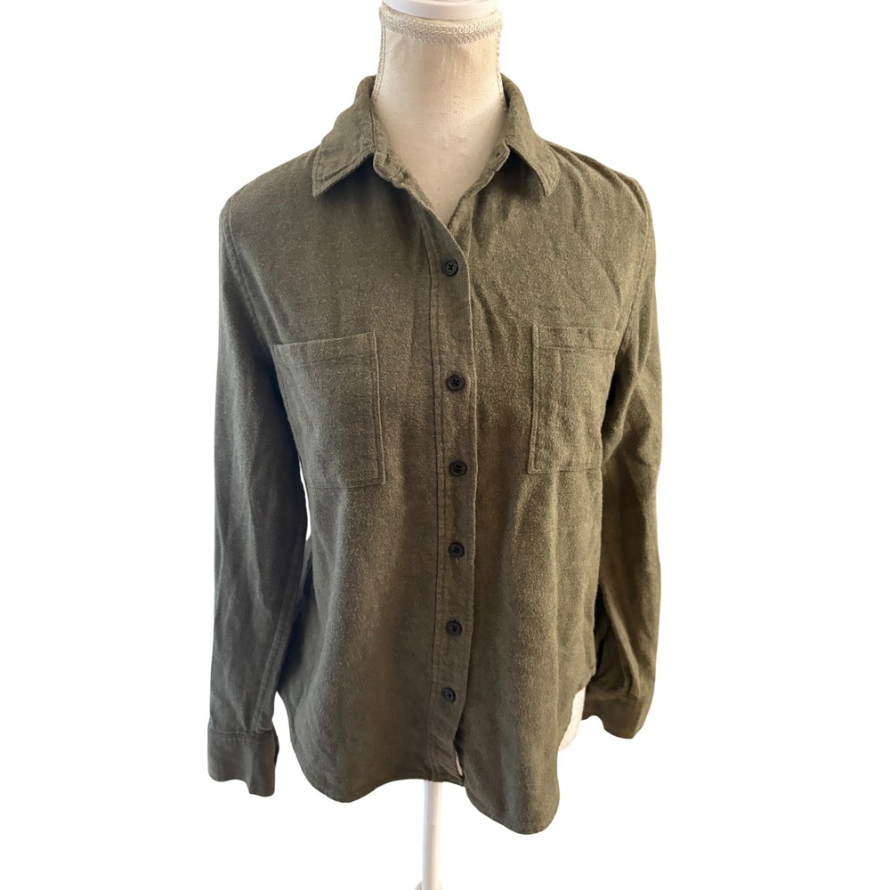 Jenni Kayne Green Button Down Long Sleeve Shirt Size XS